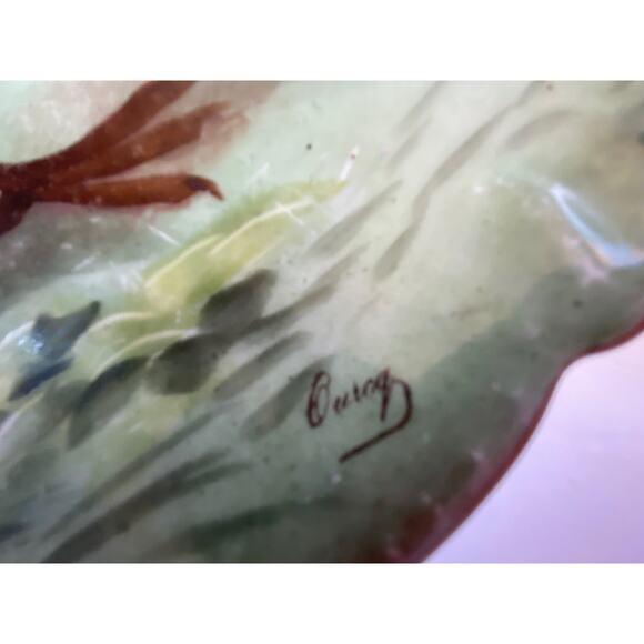 Antique Limoges Plate or Plaque signed LS&S Limoges France Pheasants - Picture 7 of 11